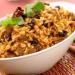Lamb Recipe with Brown Rice, Raisins and Almonds